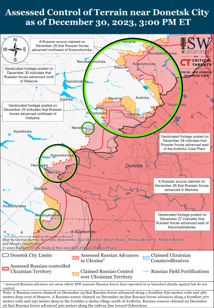  Позиционные бои продолжались на Купянском направлении возле Синьковки: карты ISW 