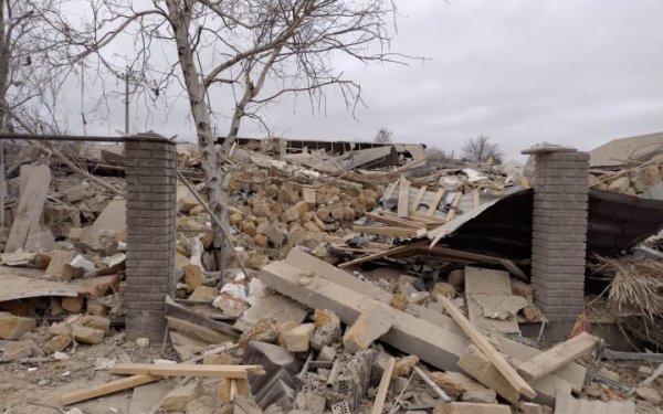 Russian shelling damaged residential buildings in the Milovsky community of the Kherson region