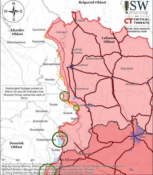 ISW analysts assessed the likelihood of an operational breakthrough of the invaders in the Kharkov region (map)