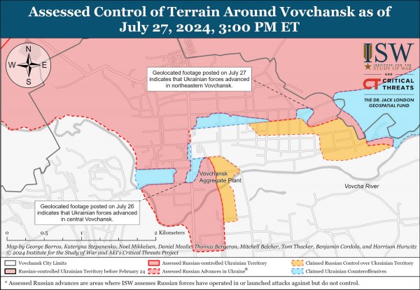 Defense forces pushed back the occupiers in several areas of Volchansk - ISW (MAP)