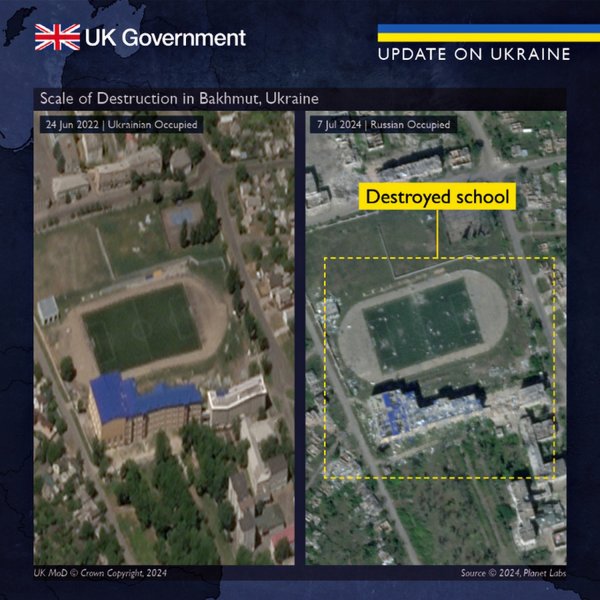 British intelligence showed satellite images of Bakhmut, destroyed by the Russian Federation (PHOTOS)