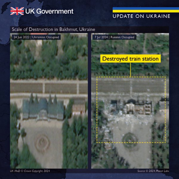 British intelligence showed satellite images of Bakhmut, destroyed by the Russian Federation (PHOTO)