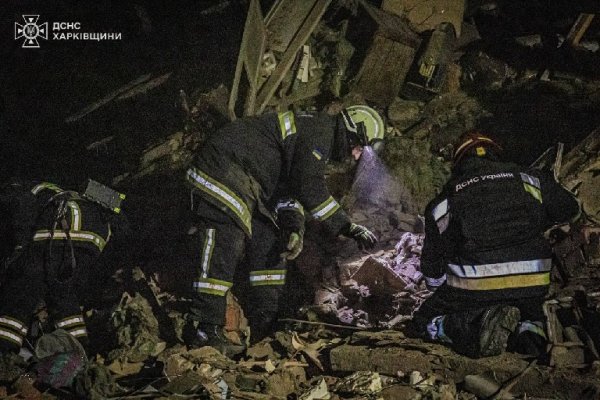 Russia carried out an airstrike on Kharkiv at night, the State Emergency Service showed photos of the consequences