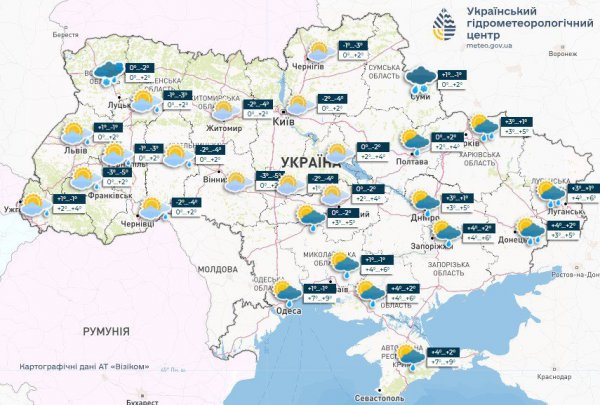 In the far west of Ukraine tomorrow will be falling, daytime temperatures up to +3 