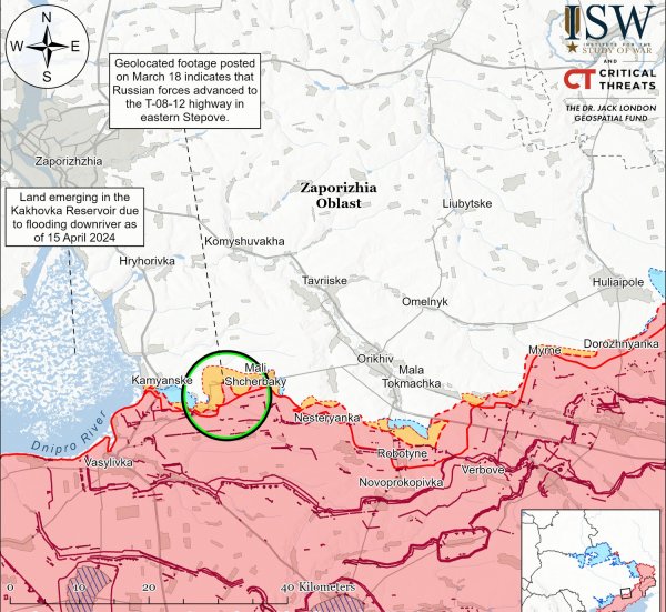 В ISW рассказали, с какой целью армия Путина активизировала наступление в Запорожской области (КАРТА)