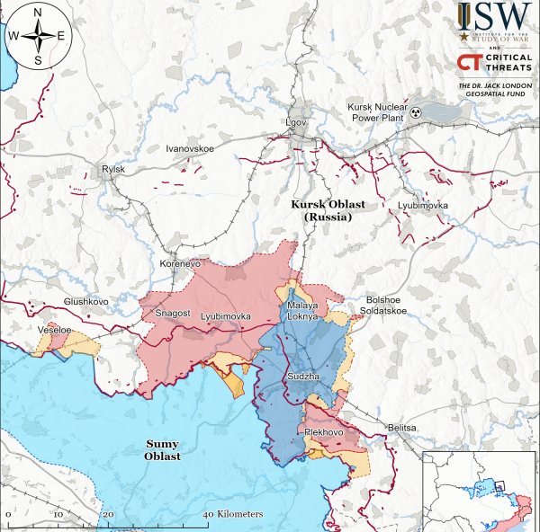 В ISW объяснили активизацию оккупантов в приграничье Сумщины и Курщины — ISW (КАРТА)