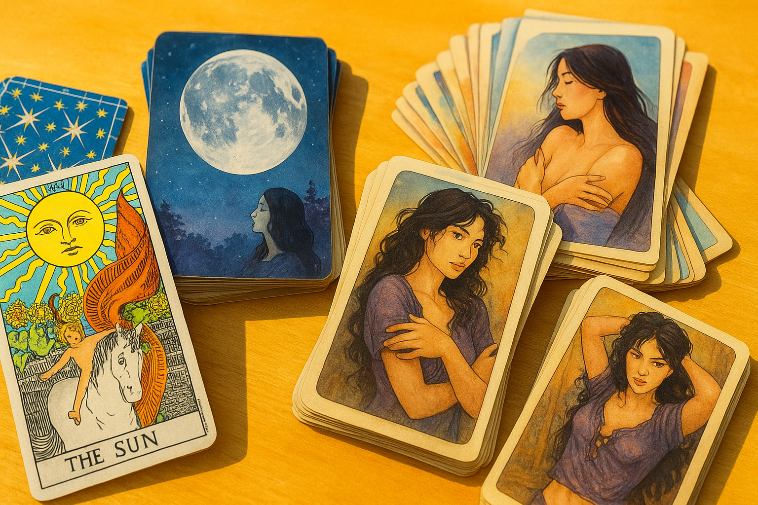 A step-by-step guide for beginners on how to conduct your first Tarot reading, properly interpret the cards, and choose the right spread.
