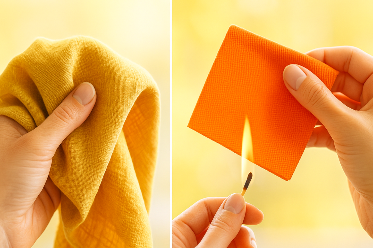 Learn how to distinguish natural fabrics from synthetic materials: tips, testing methods, and key characteristics of various fabrics.