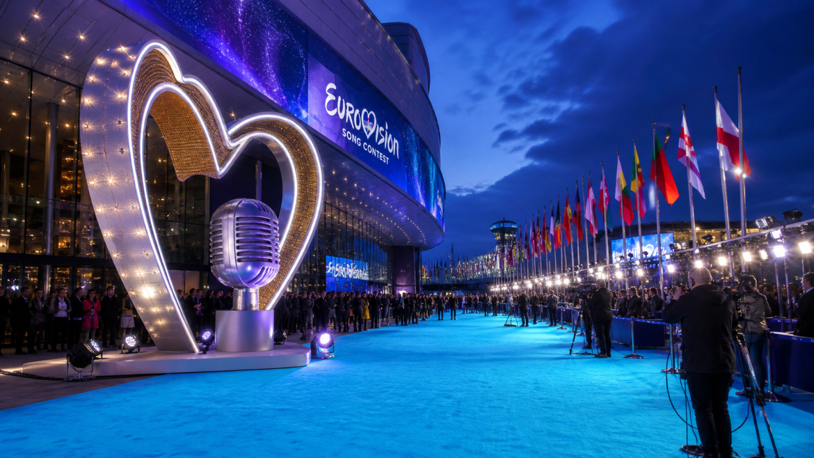 Eurovision 2026 opening ceremony begins in Vienna with live updates, turquoise carpet highlights, Ukraine’s LELÉKA and contest schedule details.