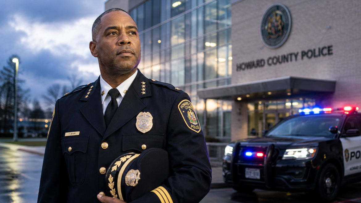 Howard County Executive promotes police major Terrence Benn to acting chief as Gregory Der retires and police reforms remain in focus.