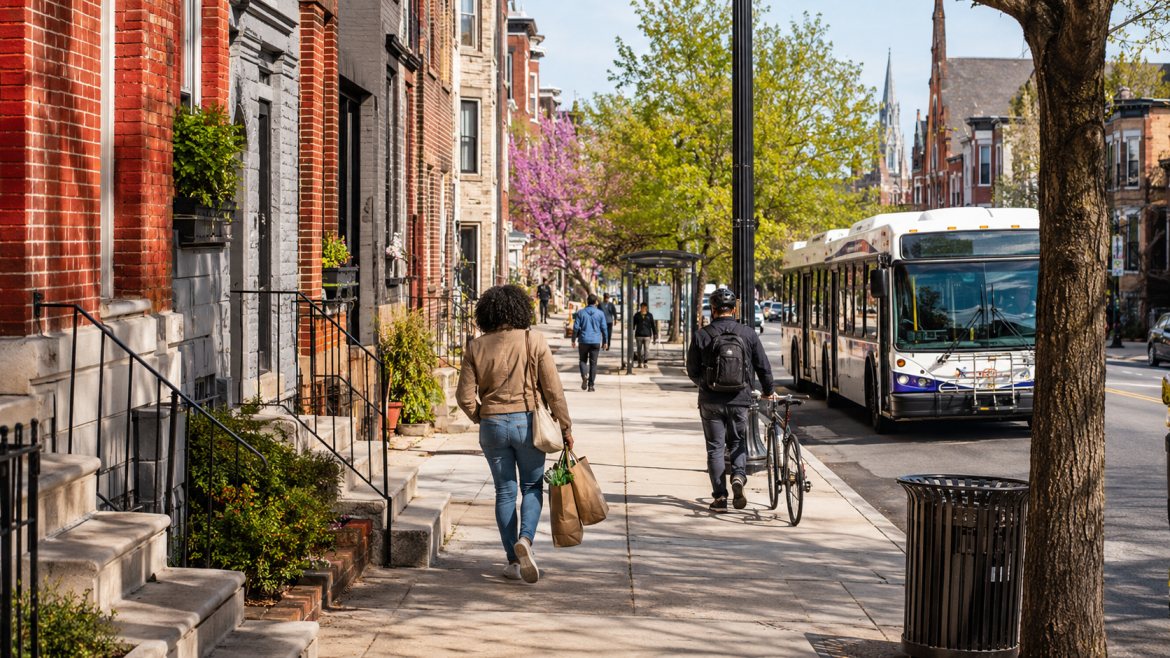 Practical guide to living car-free in Baltimore: best neighborhoods, transit options, errands, DC commutes, BWI trips, and daily tradeoffs.