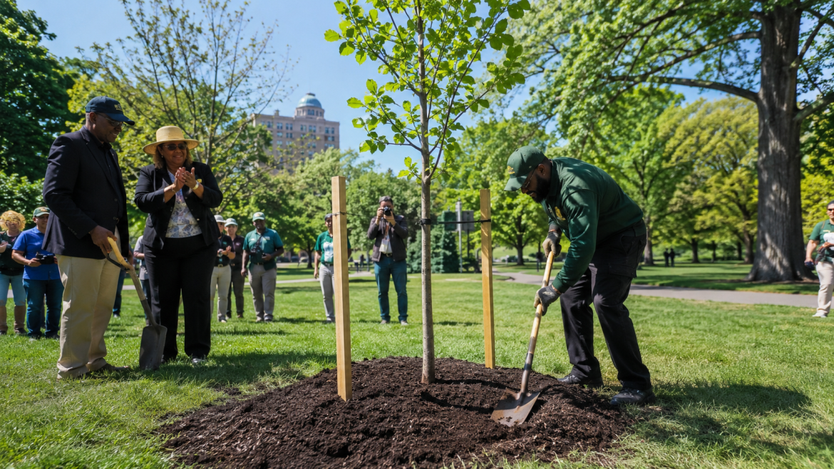 Liberty Tree planted in Druid Hill Park marks Baltimore’s role in Maryland’s 250th anniversary campaign and major urban greening effort.