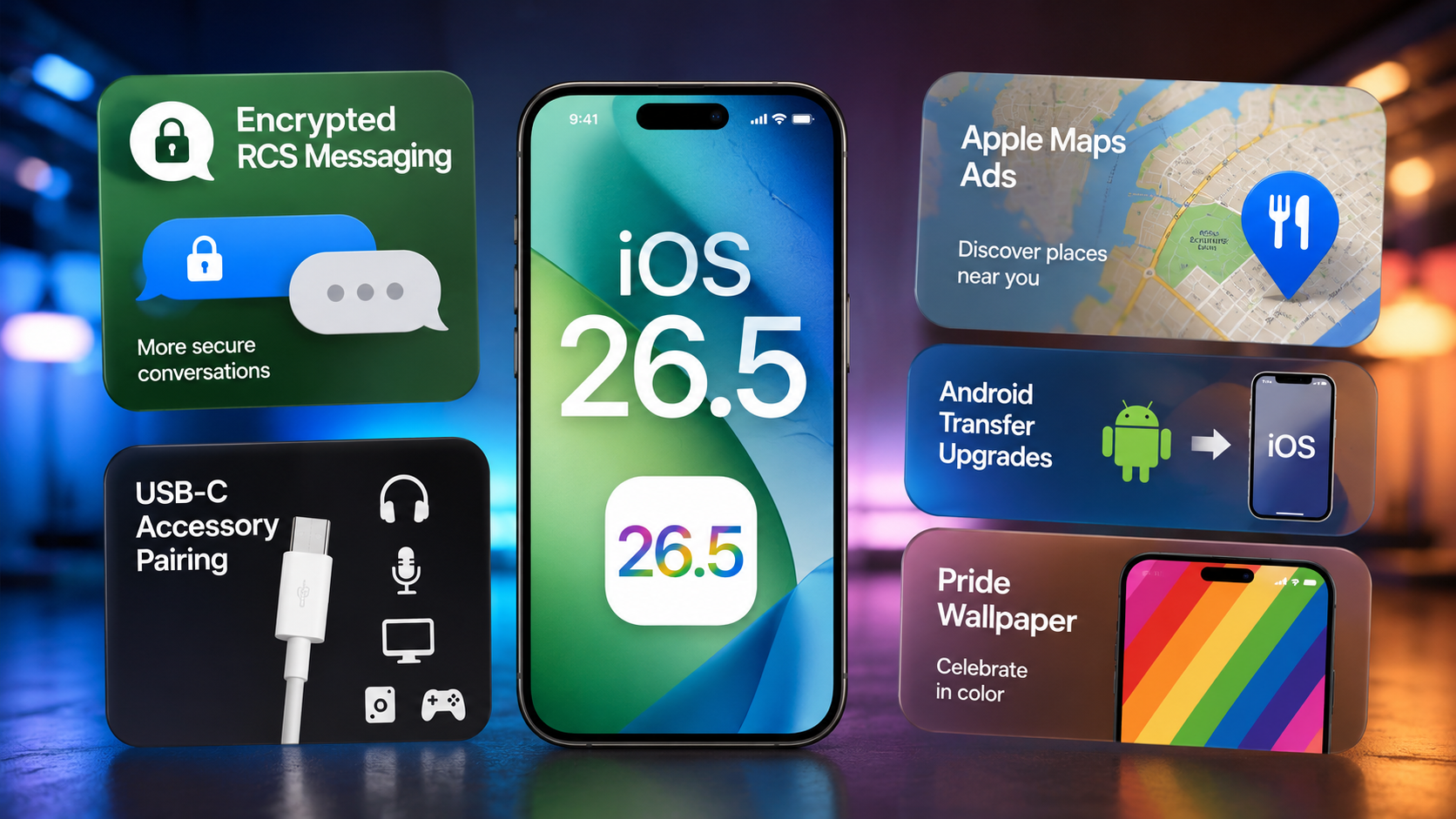 iOS 26.5 Brings Encrypted RCS Messaging, Apple Maps Ads and Smarter Android Transfers
