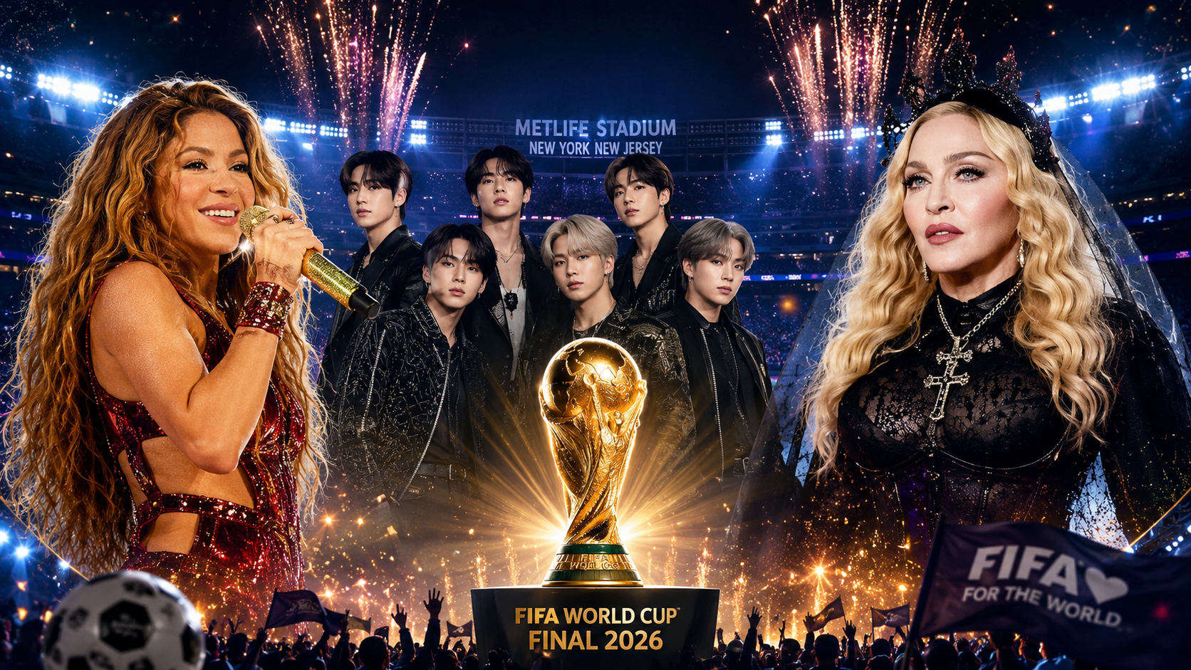 Who will perform at the FIFA World Cup 2026 halftime show? Madonna, BTS and Shakira revealed