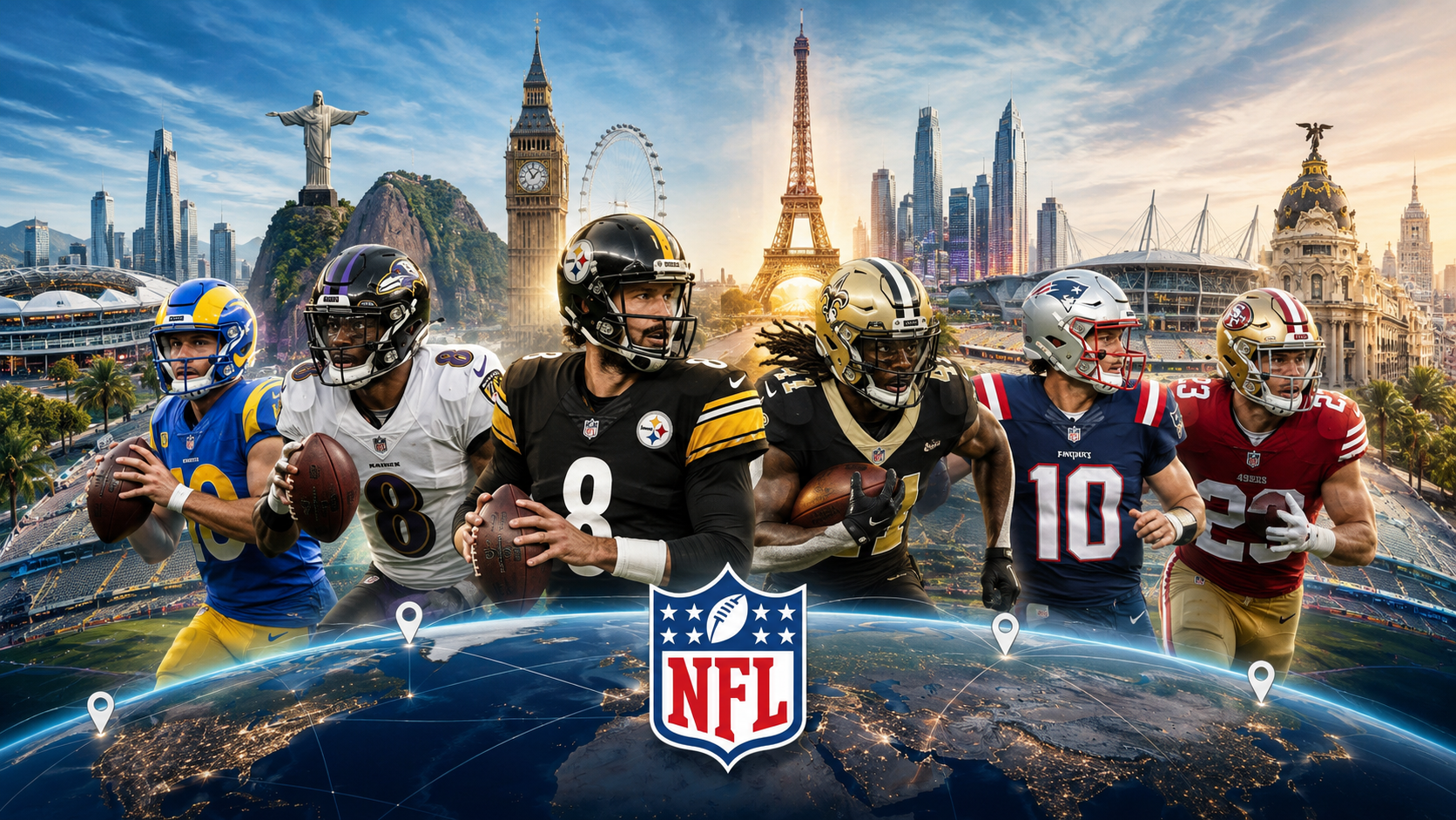 NFL international games 2026 schedule revealed: Paris debut, Aaron Rodgers uncertainty and nine global matchups announced