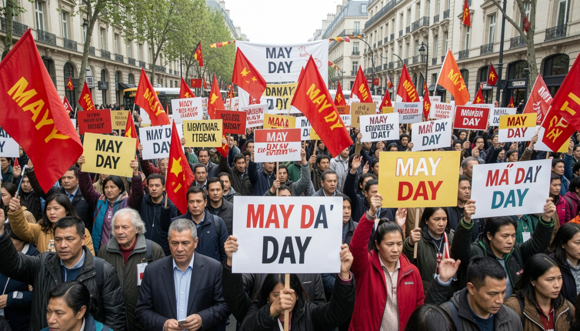 May Day protests to highlight struggles of workers across the US see millions demanding fair wages. Read about school closures, labor strikes, and economic boycotts.
