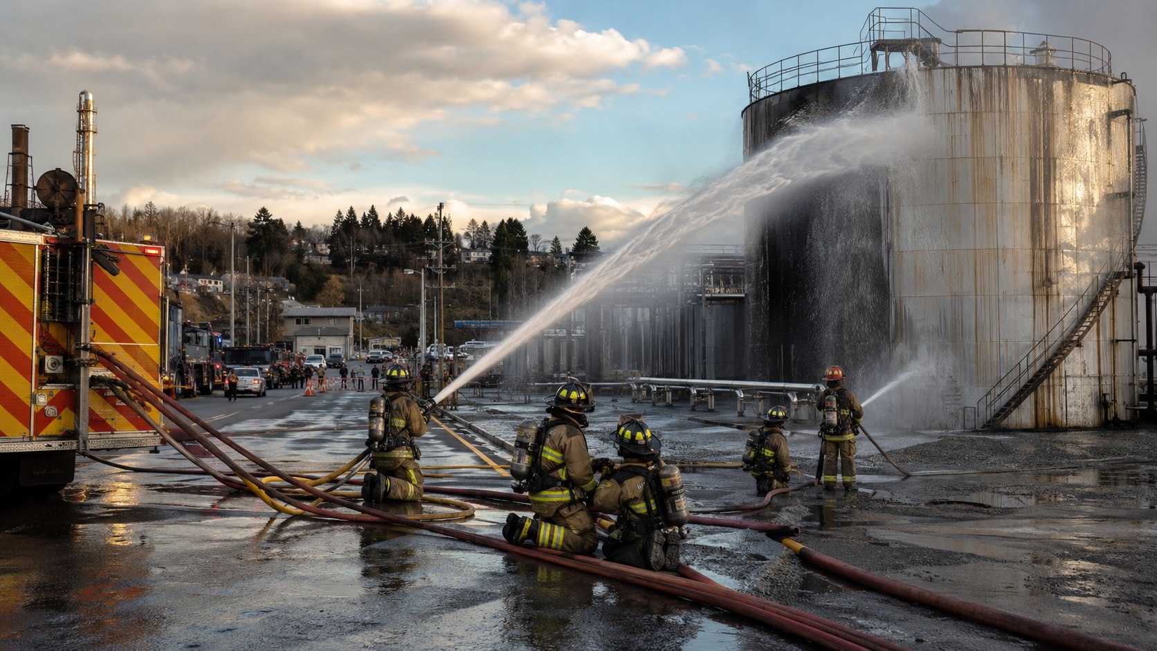 California chemical plant crisis: 40,000 evacuated as crews fight explosion risk in Orange County