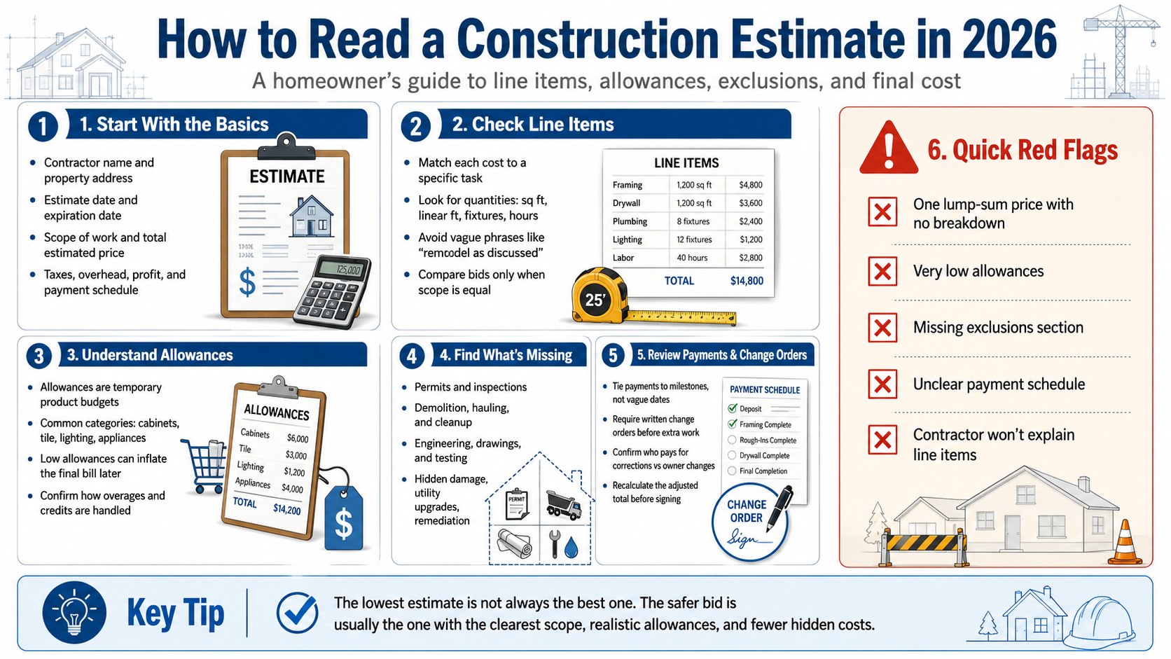 How to Read a Construction Estimate: Line Items, Allowances, and Costs