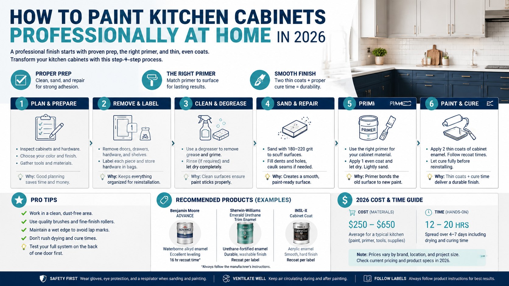 Expert Tips to Paint Kitchen Cabinets Professionally at Home