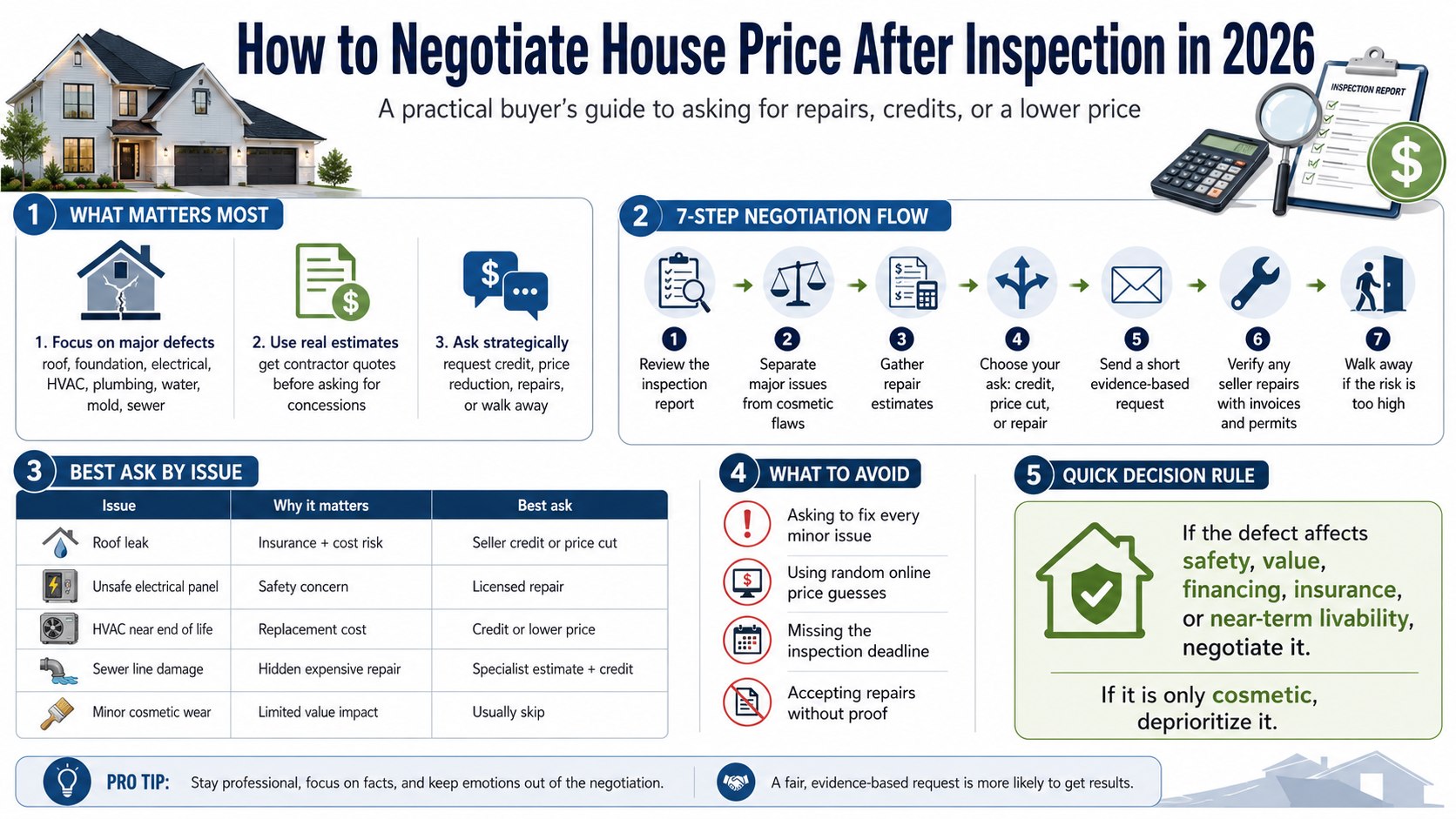 How to Negotiate House Price After Inspection: 2026 Buyer Tactics That Work