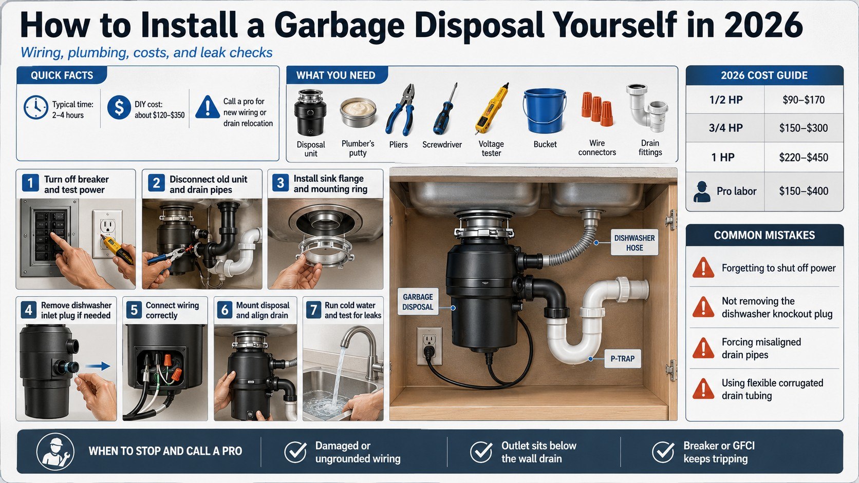 DIY Garbage Disposal Installation: Wiring, Plumbing, and Costs