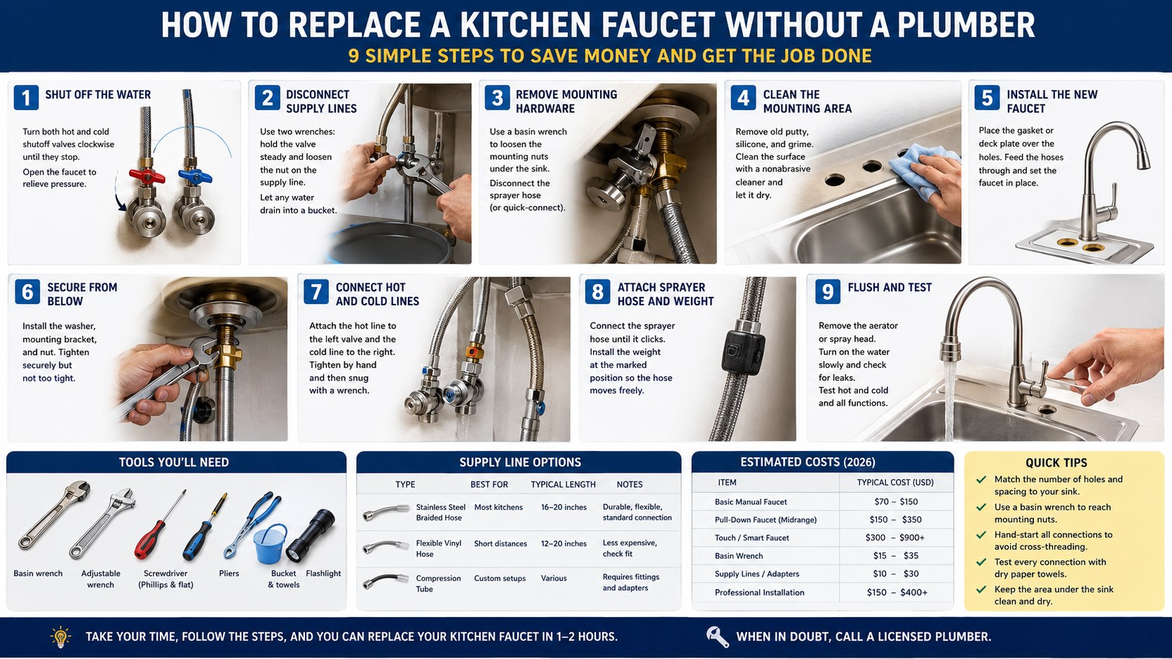 Can You Replace a Kitchen Faucet Yourself? Tools, Supply Lines, and Costs Explained