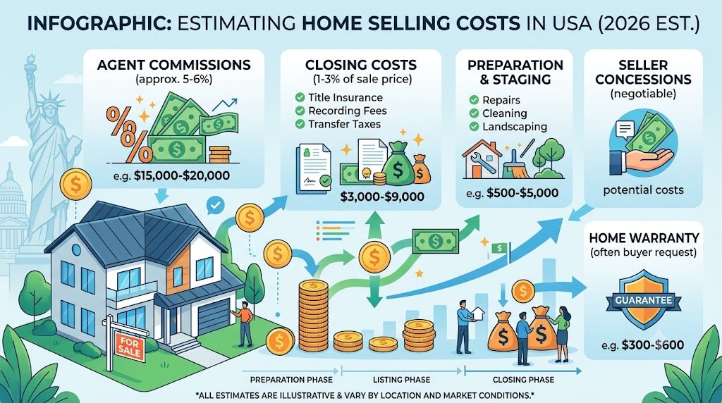 How Much Does It Cost to Sell a House in USA 2026? Fees, Repairs and Commission Rules
