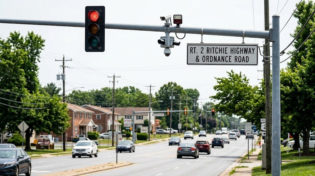 Where Is Anne Arundel County’s New Red Light Camera? Location And Fine Explained