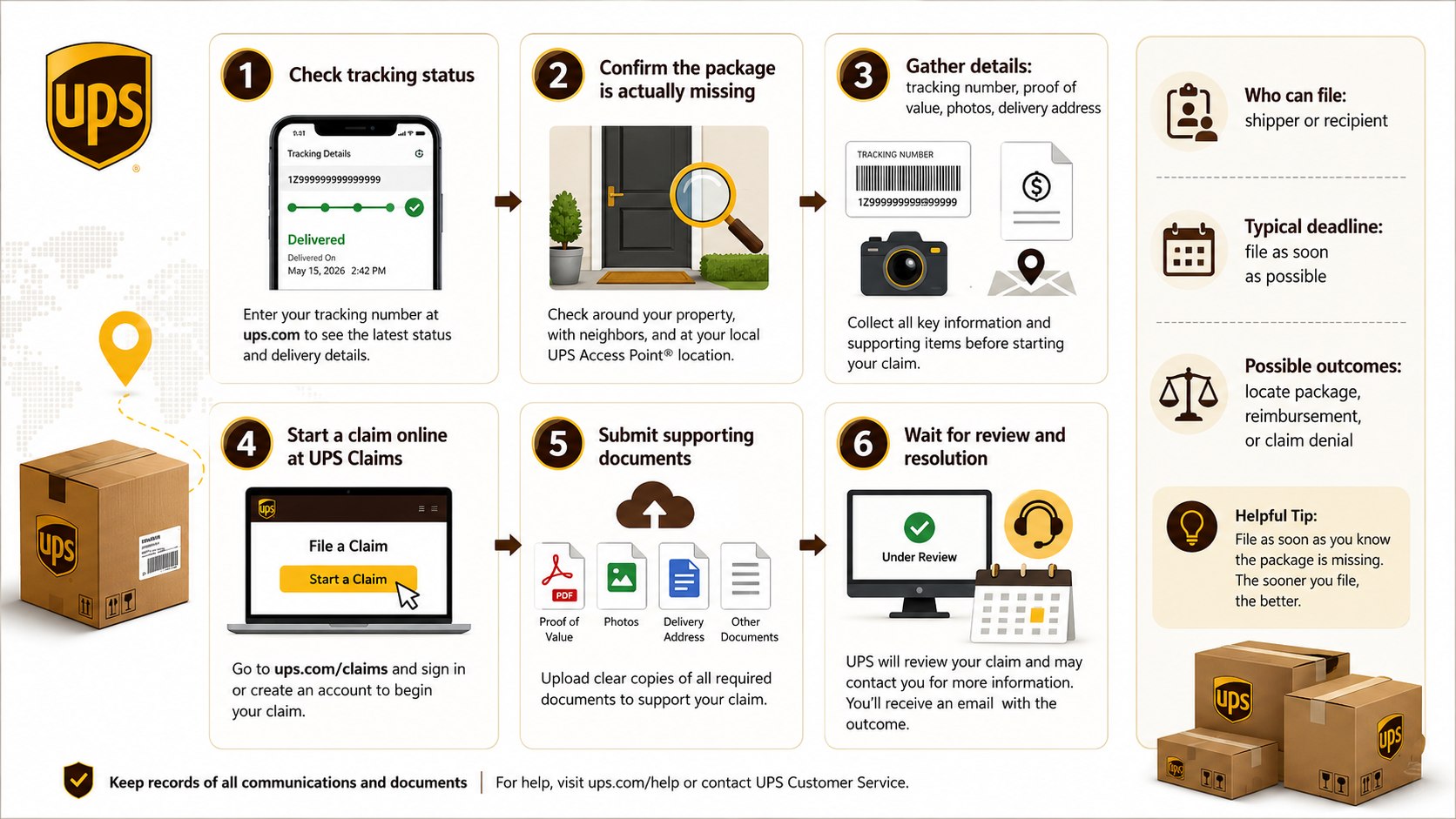 UPS Lost Package Claim 2026: Documents, Deadlines and Common Errors