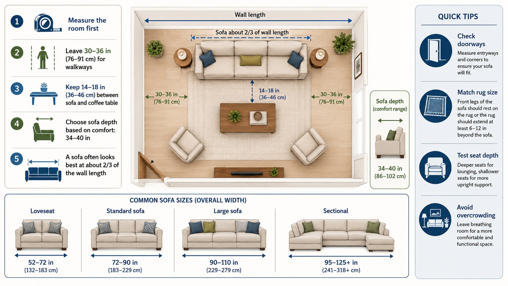 How to Choose a Sofa Size: Living Room Measurements That Prevent Costly Mistakes