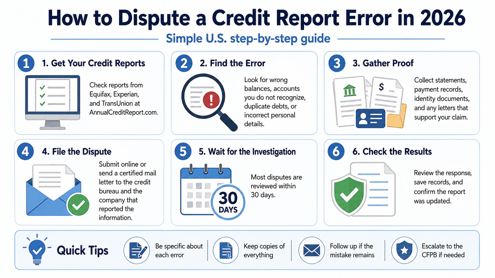 How to Dispute a Credit Report Error 2026: 8 Steps That Protect Your Paper Trail