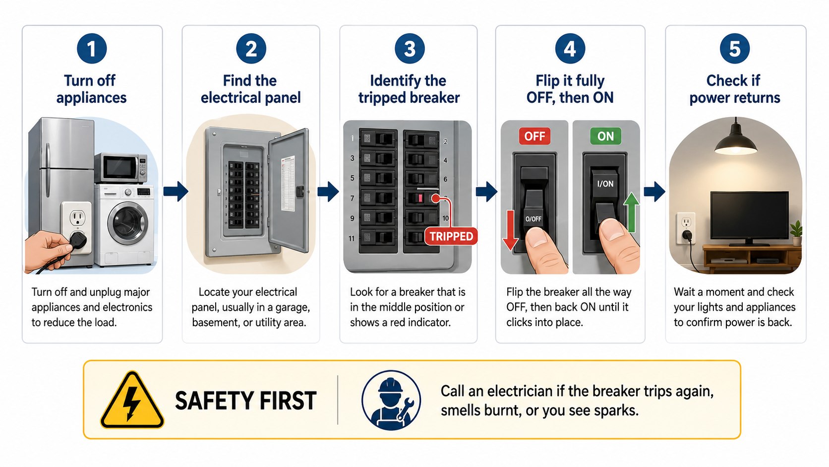 How to Reset a Tripped Breaker in 2026: 6 Safe Steps and Warning Signs