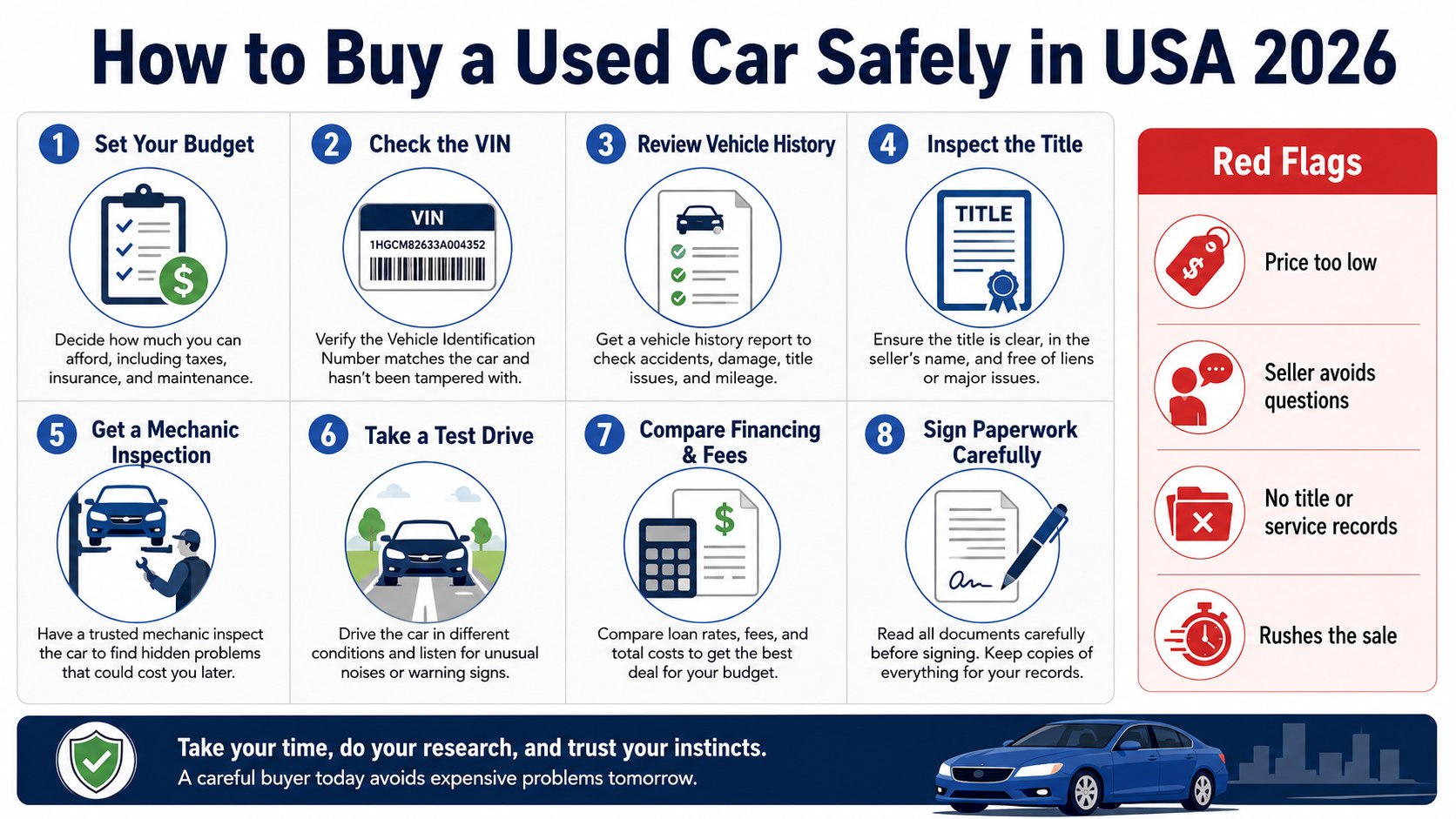 How to Buy a Used Car Safely in USA 2026: VIN, Lien and PPI Checklist