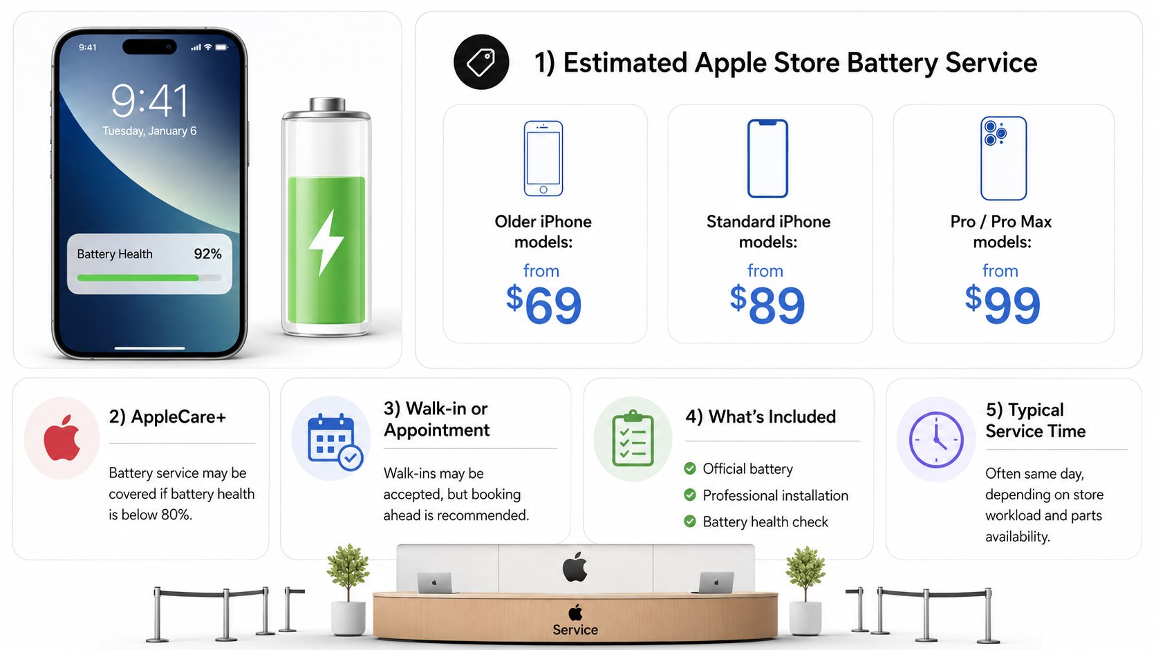 How Much Does How to Replace iPhone Battery at Apple Store 2026 Cost in 2026?