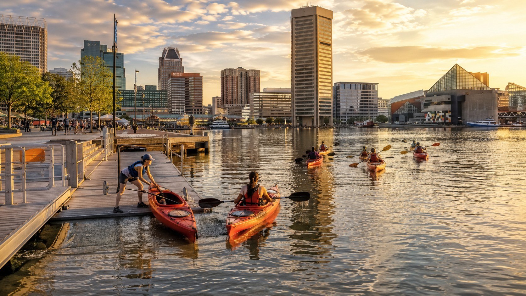 Baltimore Inner Harbor kayak launch opens at Rash Field with rentals and ADA access