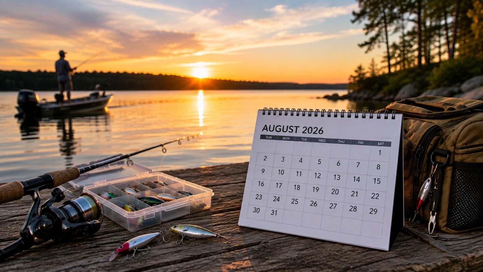 Fishing Calendar for August 2026 in the USA: Best Days, Moon Phases and Regional Targets