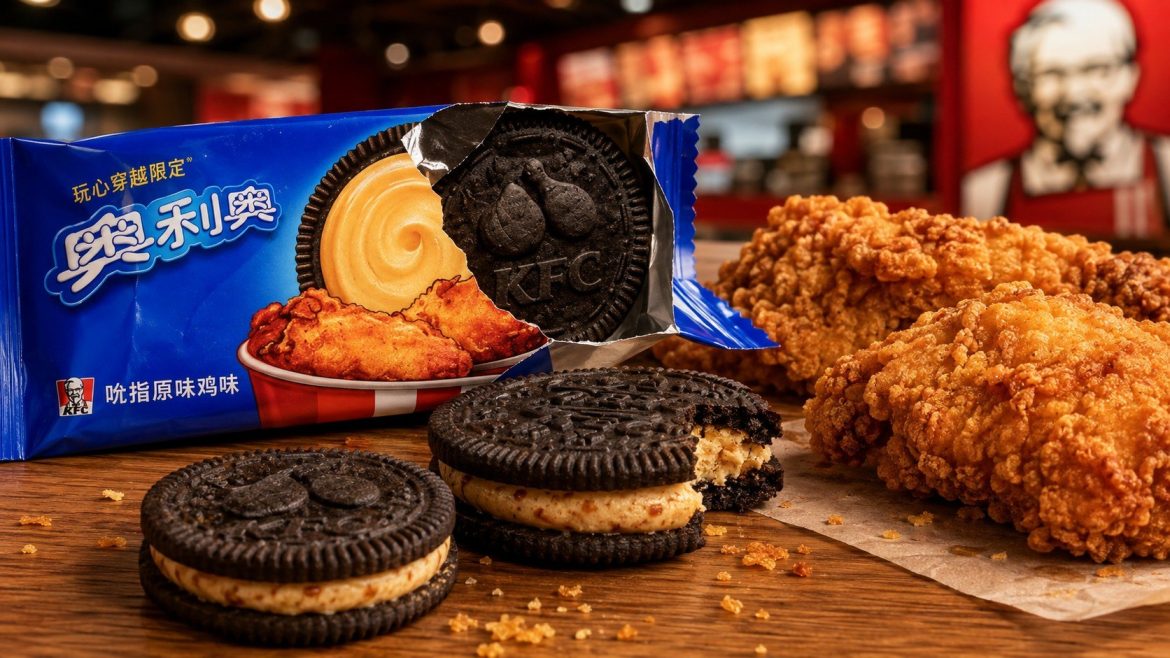 Oreo × KFC fried chicken cookies launched in China. See available sizes, reported price details and whether the limited snack can be bought in the USA.