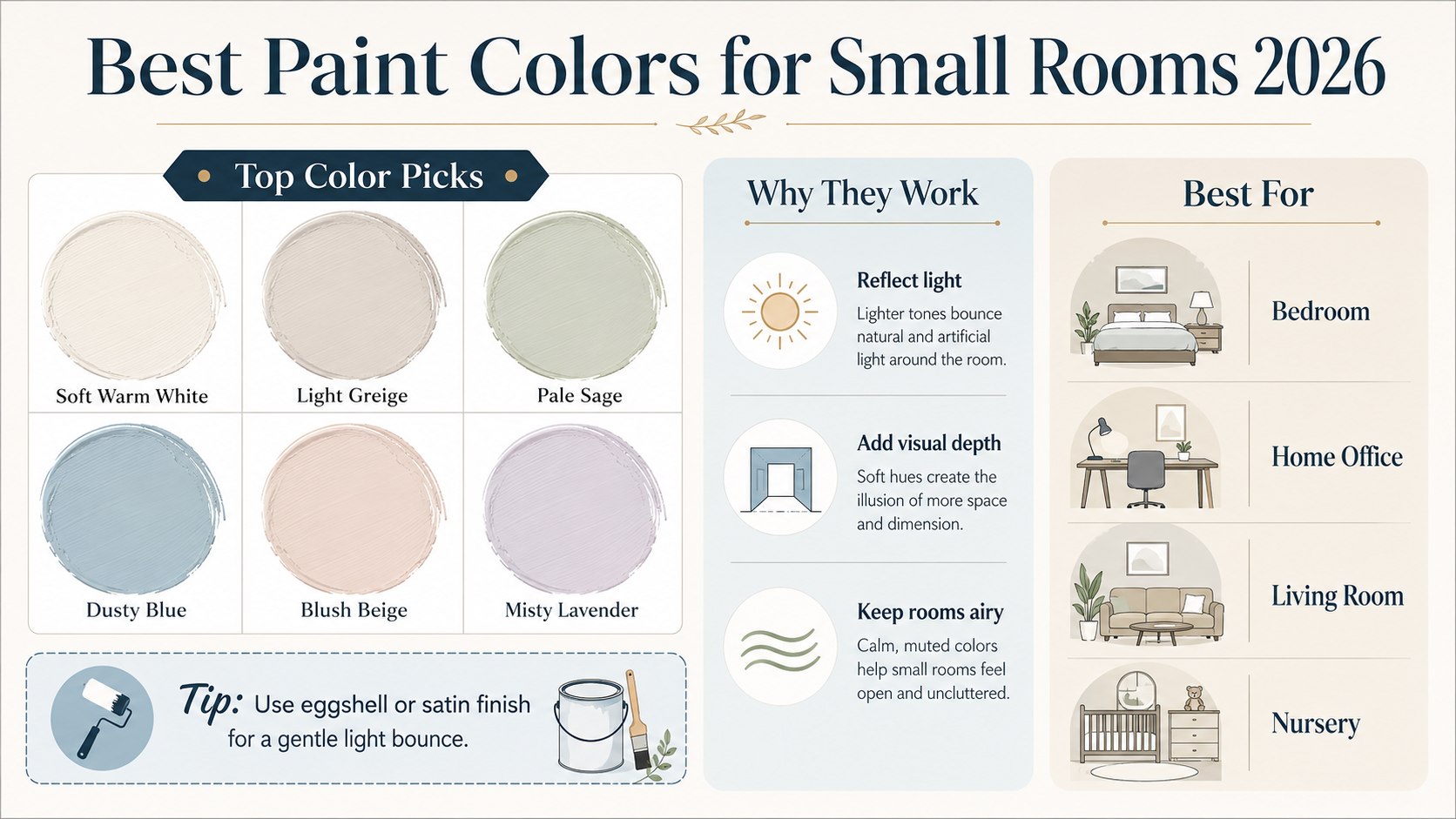 Best Paint Colors for Small Rooms 2026: 10 Expert Picks That Open Up a Space
