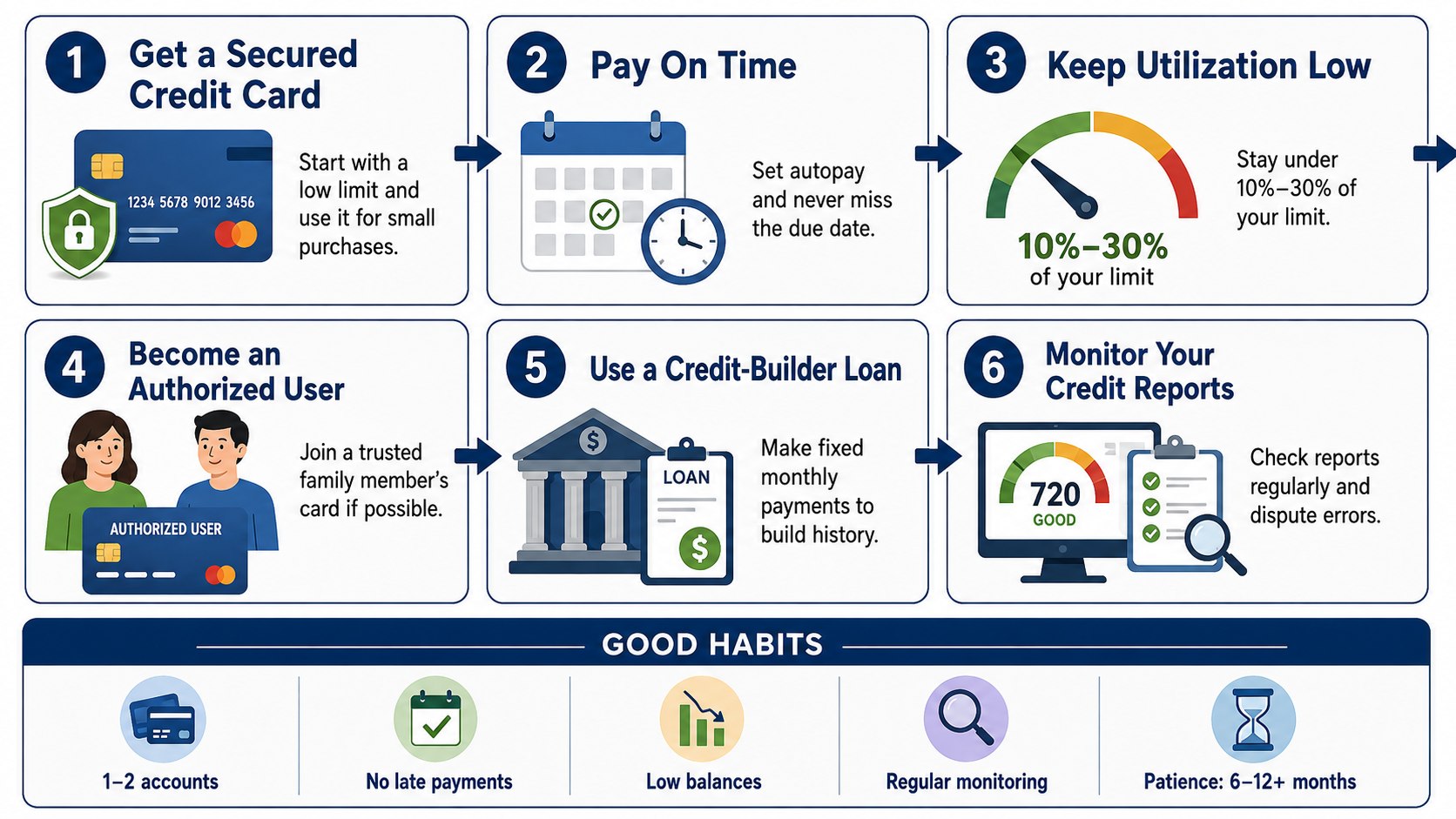 How to Build Credit from Nothing in USA 2026: 6 Steps to Create Your First Score