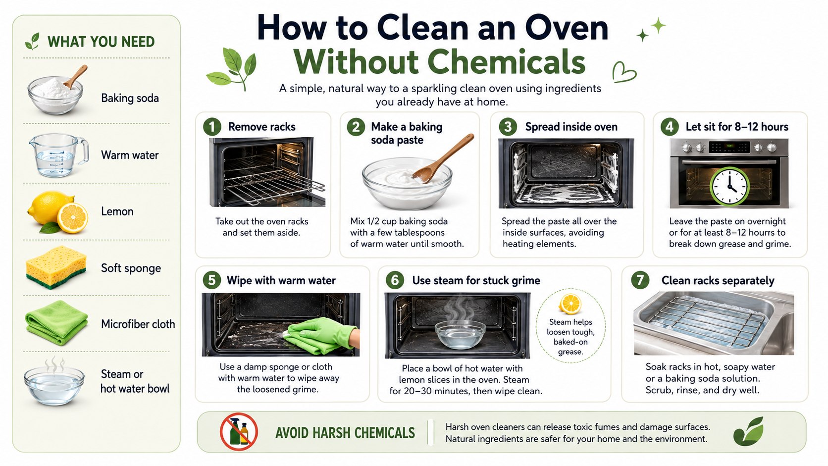 Clean a Dirty Oven Without Oven Cleaner: 8 Baking Soda and Steam Steps for 2026