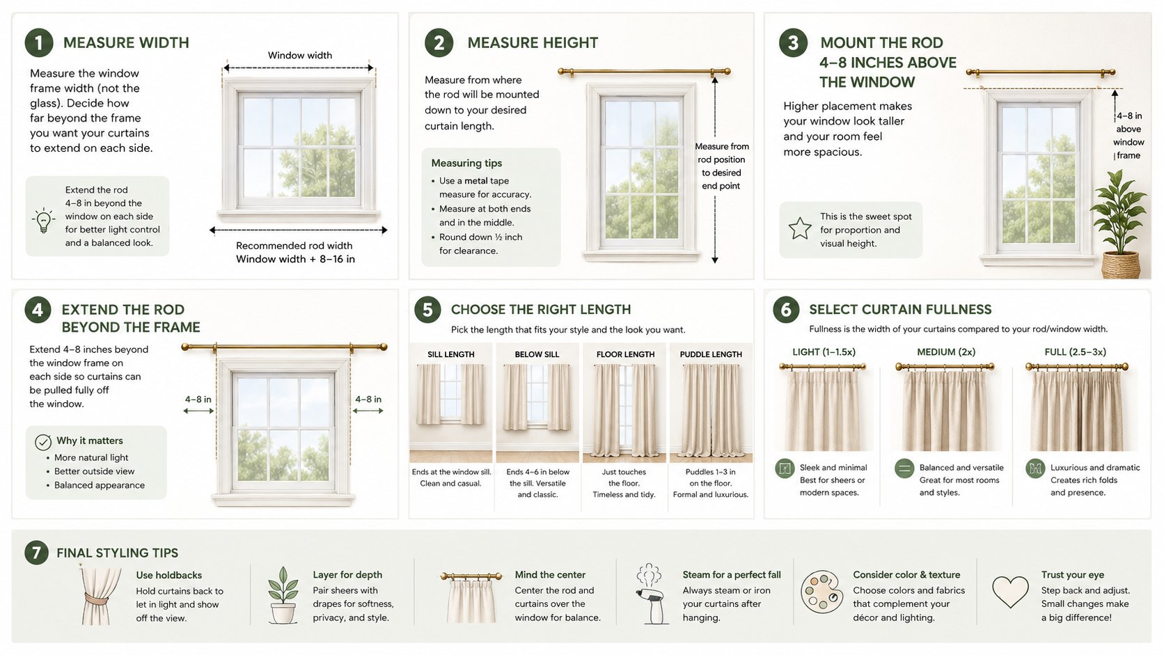 How to Hang Curtains the Right Way in 2026: Height, Width and Length Explained