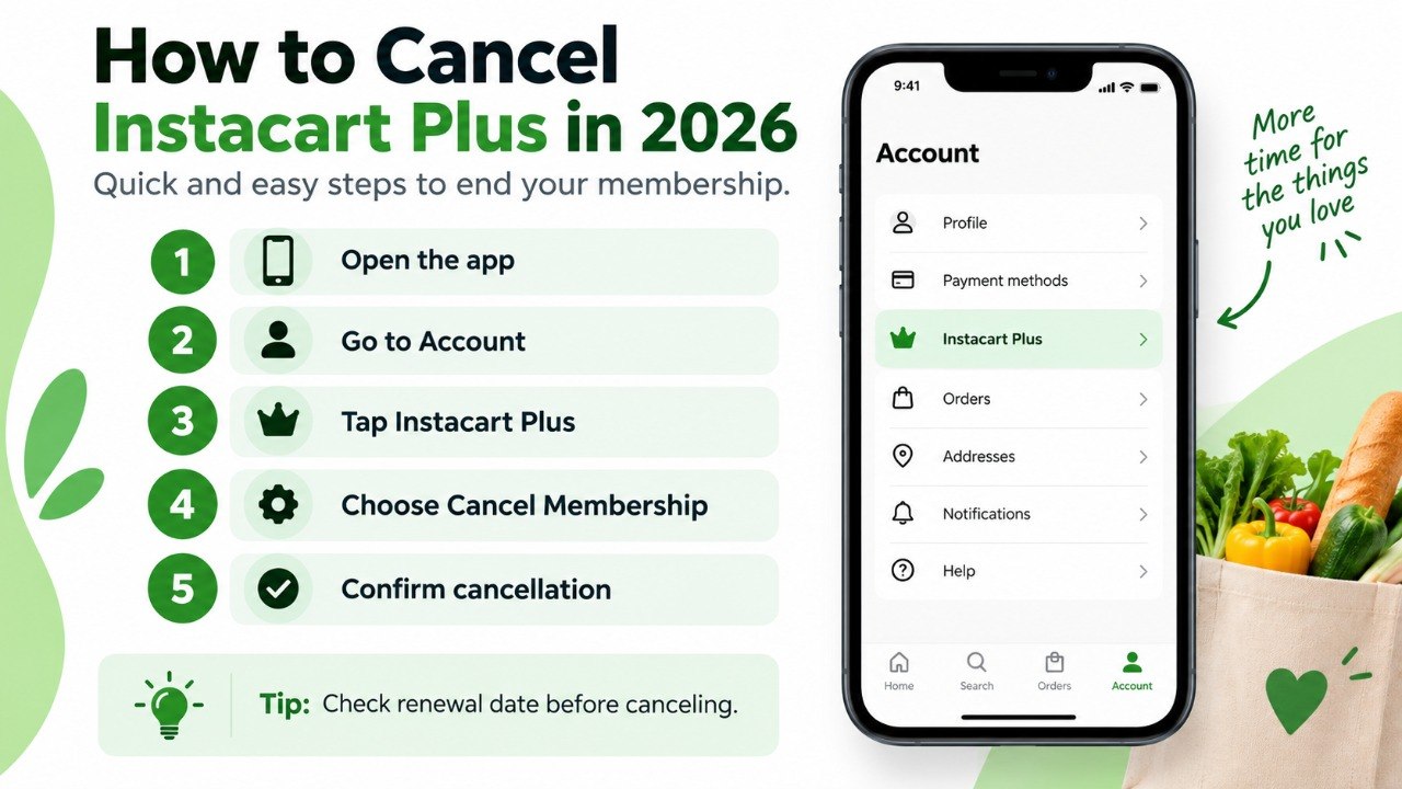 How to Cancel Instacart Plus 2026: App Steps, $99 Membership and Refund Rules