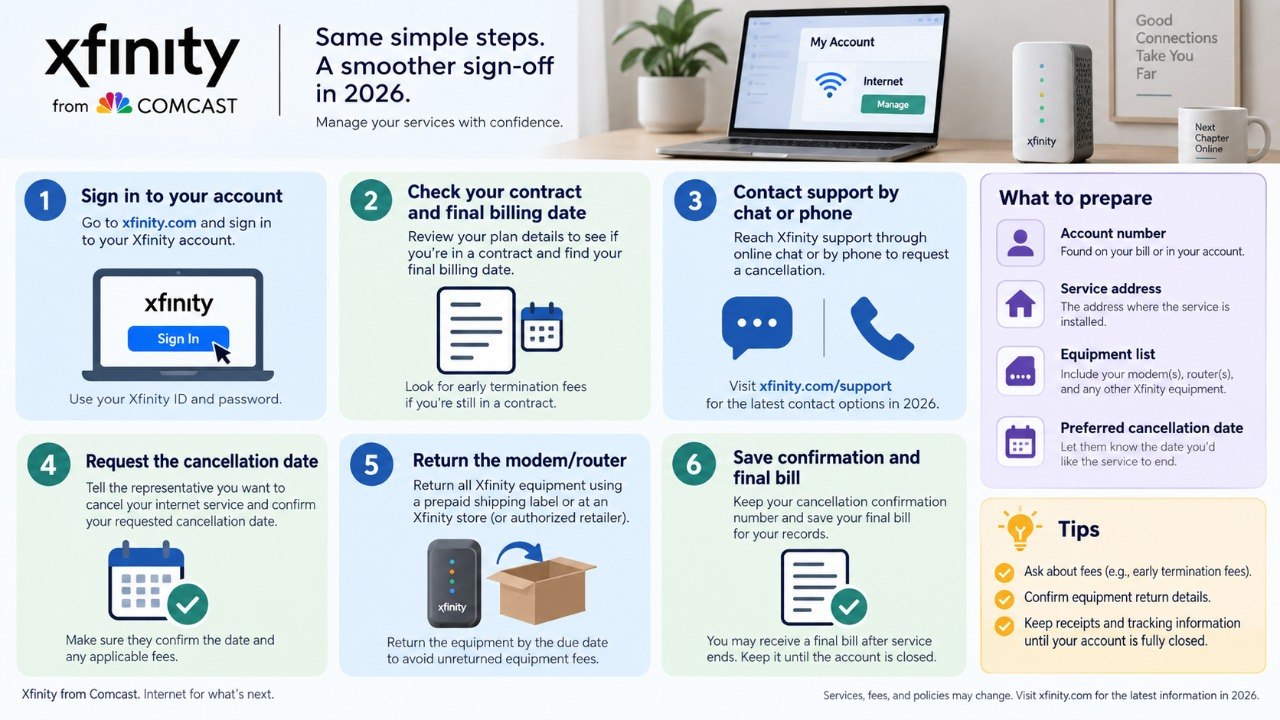 How to Cancel Xfinity Internet in 2026: ETF, Equipment and Final Bill