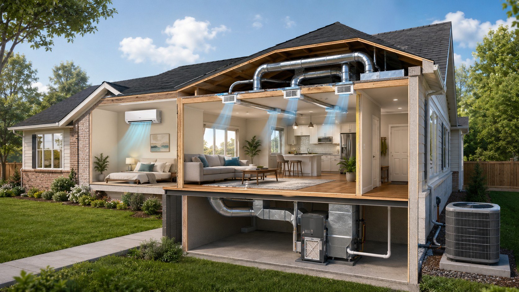 Mini Split vs Central Air for a House 2026: Costs, Zones and the Better Choice