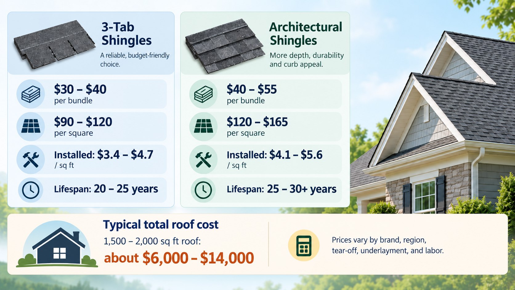 How Much Does a Shingle Roof Cost in 2026? US Prices From $3.50 per Sq Ft