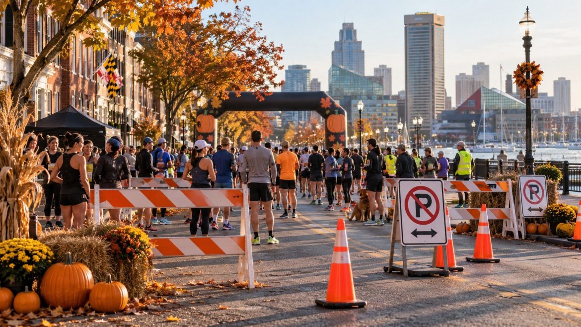 Baltimore road closures will affect Light Street and Key Highway on September 26 for Gourdy’s Pumpkin Run 5K from 6:30 a.m. to 12:30 p.m.