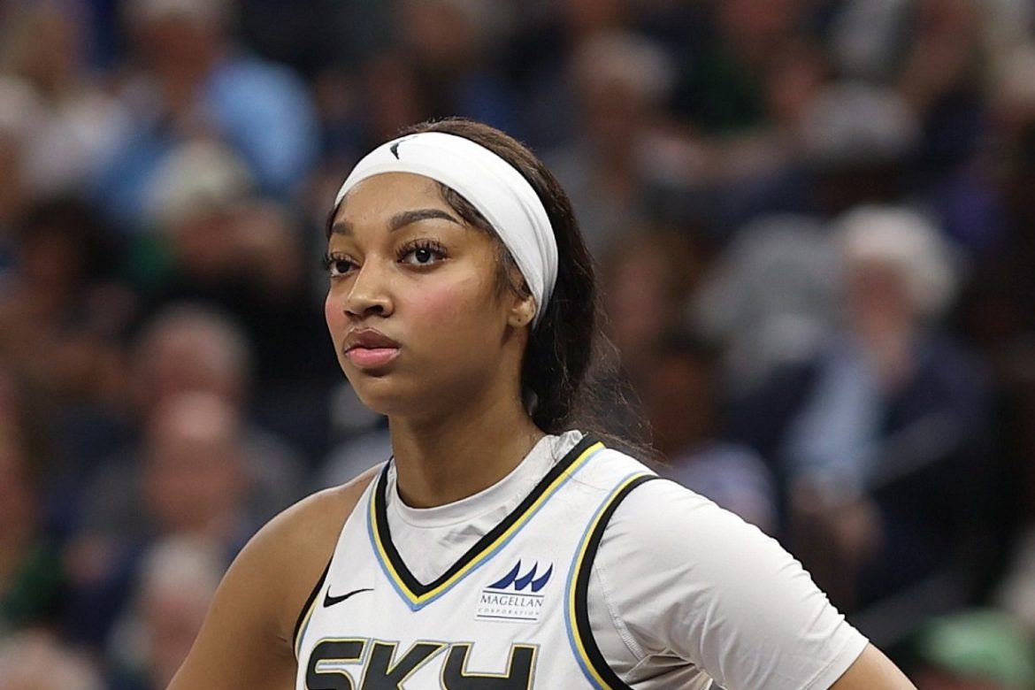 Angel Reese during a WNBA game