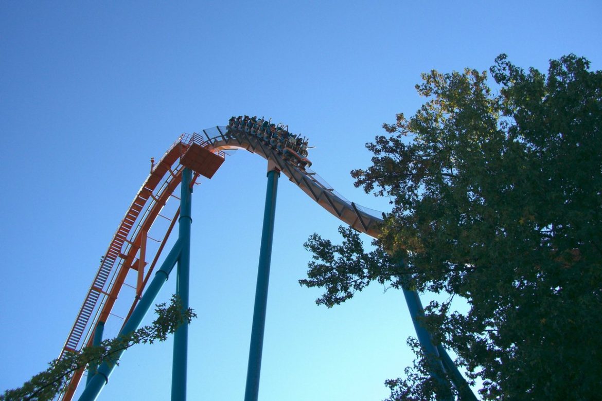 Goliath hypercoaster lift hill at Six Flags Over Georgia in Austell