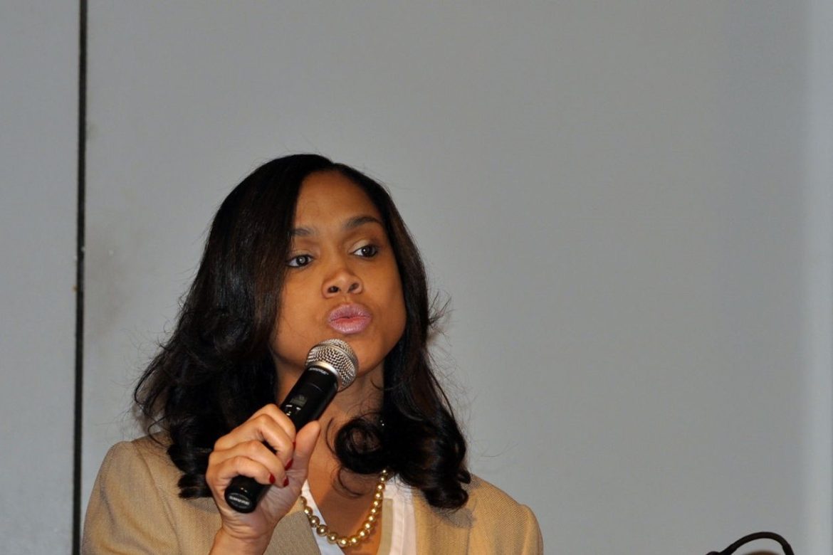 Marilyn Mosby, then Baltimore State's Attorney, speaking at a 2016 event
